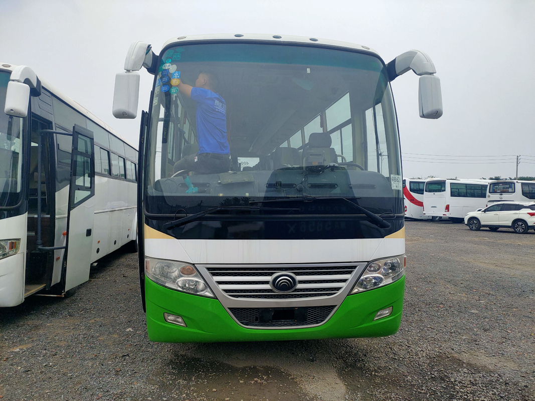 ব্যবহৃত ইউটং ফ্রন্ট ইঞ্জিন বাস Lhd/Rhd প্লেট স্প্রিং সাসপেনশন যাত্রীবাহী বাস 53 আসন Zk6112d