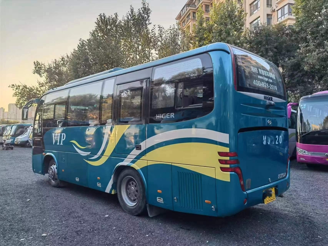 লাক্সারি হাইগার KLQ6796 ব্যবহৃত কোচ বাস 34 আসনের LHD রিয়ার ইঞ্জিন 147kw প্লেট স্প্রিং সাসপেনশন