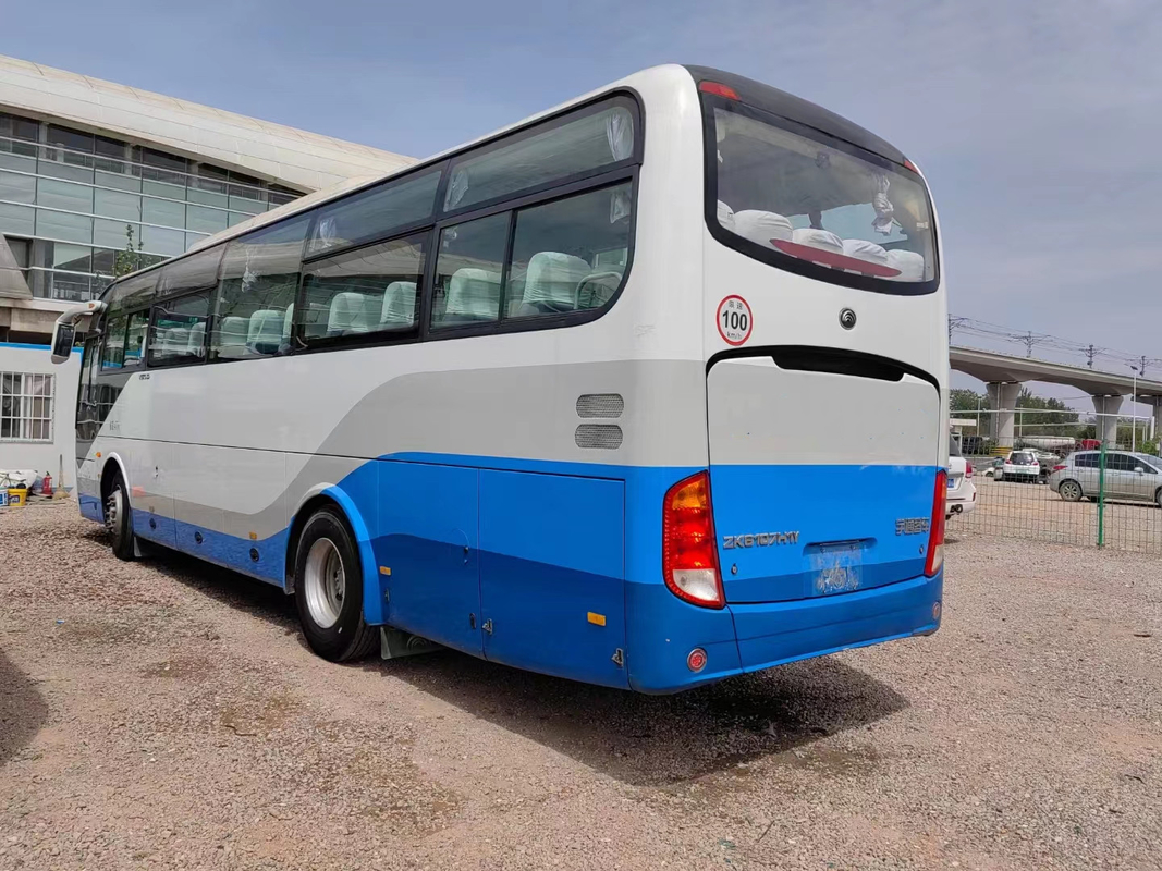 ZK6107 একক দরজা ব্যবহৃত ইউটং কোচ বাস 47 আসনের যাত্রী বাম হাতের ড্রাইভ