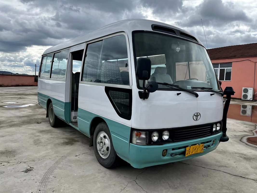 Toyota ব্যবহৃত ছোট স্কুল বাস কোস্টার 14B ডিজেল ইঞ্জিন 23 - 29 আসনের স্বয়ংক্রিয় দরজা