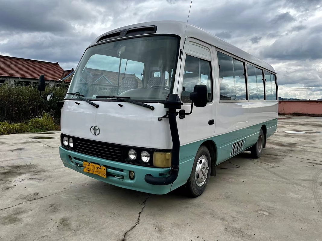 Toyota ব্যবহৃত ছোট স্কুল বাস কোস্টার 14B ডিজেল ইঞ্জিন 23 - 29 আসনের স্বয়ংক্রিয় দরজা