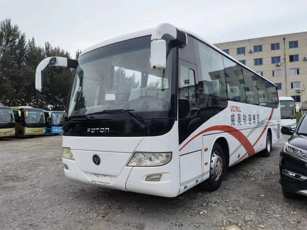 ব্যবহৃত ভ্রমণ বাস ব্যবহৃত ফোটন বাস BJ6103 Weichai ইঞ্জিন 55 আসন 2+3 লেআউট সাদা রঙ