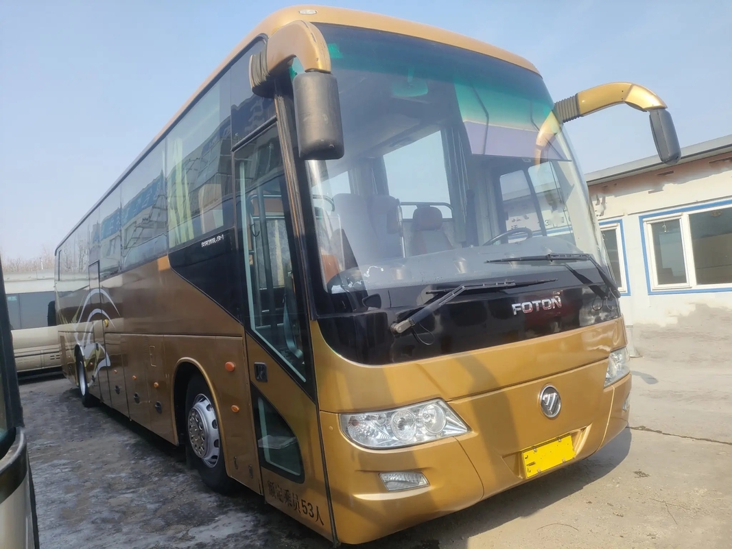 ব্যবহৃত বিলাসবহুল বাস মধ্য দরজা 53 আসন সেকেন্ড হ্যান্ড ফোটন বাস BJ6120 সিলিং উইন্ডো উইচাই ইঞ্জিন