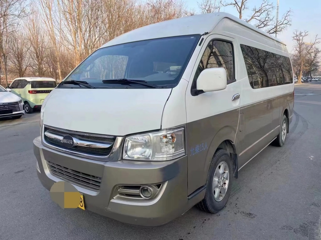 ব্যবহৃত শাটল ভ্যান 15 সিট হাইগার মিনিবাস KLQ6540 এক্সটার্নাল সুইংিং ডোর শ্যাম্পেন কালার ফ্রন্ট ইঞ্জিন
