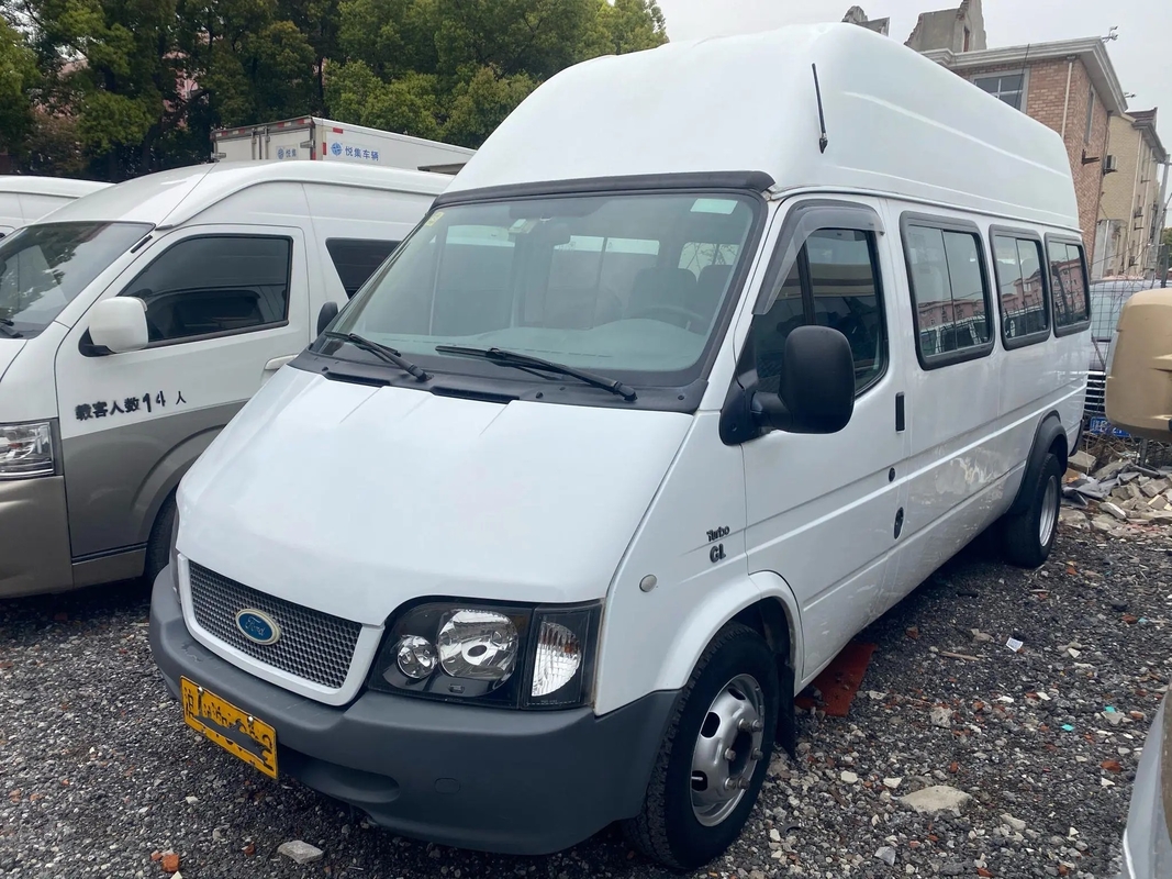 ব্যবহৃত মিনি বাস EURO IV 17 আসনের উচ্চ ছাদের সামনের ইঞ্জিন 6 মিটার স্লাইডিং উইন্ডো সেকেন্ড হ্যান্ড ফোর্ড ট্যানসিট JX6600