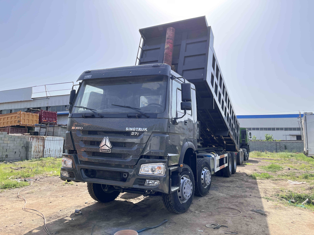 ব্যবহৃত টিপার ট্রাক 371hp Sinotruck ইঞ্জিন 10.5 মিটার 16t রেটেড লোড 8×4 সেকেন্ড হ্যান্ড HOWO ZZ3317