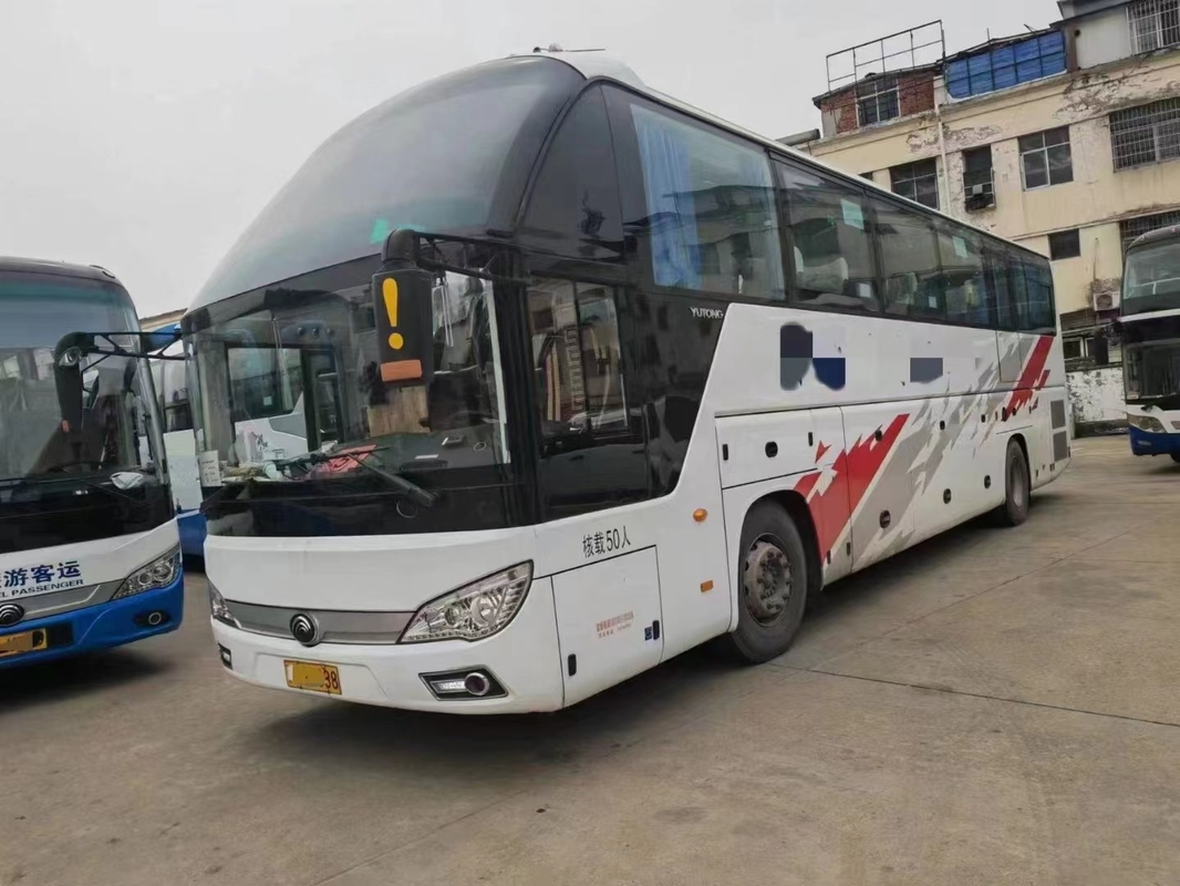 ব্যবহৃত কোচ বাস 12 মিটার 2 উইন্ডশীল্ড মধ্য দরজা 50 সিট এয়ার কন্ডিশনার রিয়ার ইঞ্জিন ইউটং বাস ZK6122