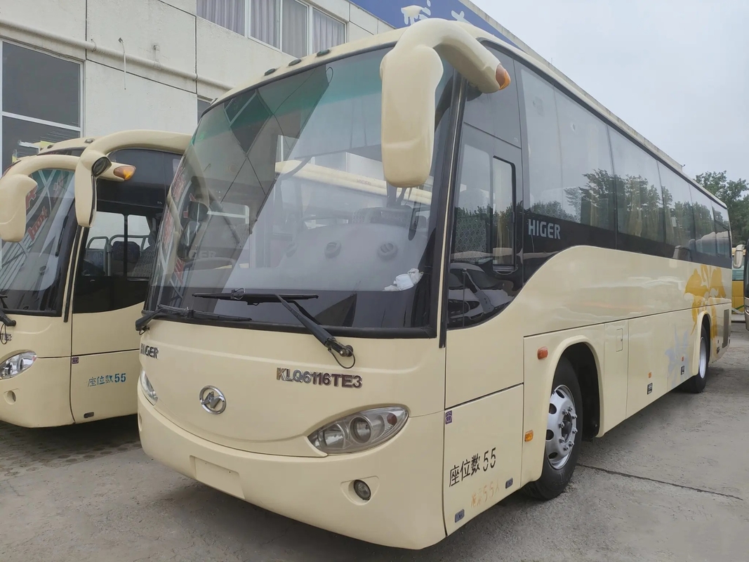 ব্যবহৃত Mci বাস KLQ6116 ব্যবহৃত হাইগার সিলিং উইন্ডো 55 আসনের একক দরজা ইউচাই ইঞ্জিন 10.5 মিটার