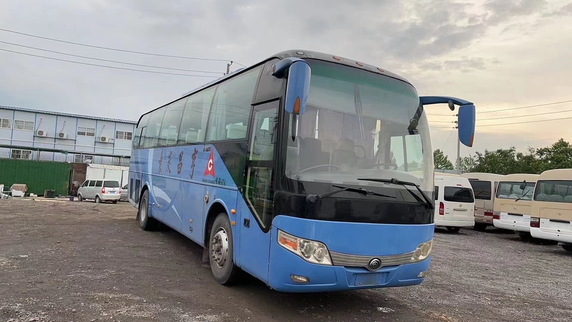 সেকেন্ড হ্যান্ড মাইক্রোবাস 60 সিট 2+3 সিট লেআউট ইউচাই ইঞ্জিন ব্লু কালার এয়ার কন্ডিশনার ব্যবহৃত ইয়াং টং বাস ZK6107