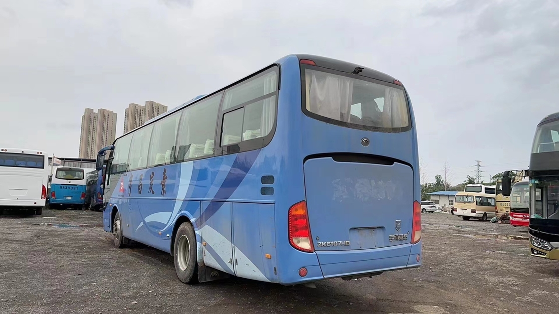 সেকেন্ড হ্যান্ড মাইক্রোবাস 60 সিট 2+3 সিট লেআউট ইউচাই ইঞ্জিন ব্লু কালার এয়ার কন্ডিশনার ব্যবহৃত ইয়াং টং বাস ZK6107