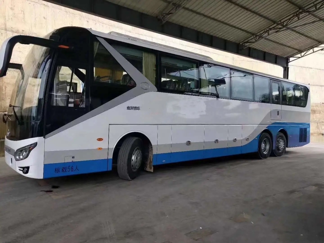 সেকেন্ড হ্যান্ড বাস বড় লাগেজ বগি বিরল ইঞ্জিন 375hp 56 আসন A/C ব্যবহৃত কিংলং বাস XMQ6135 LHD/RHD
