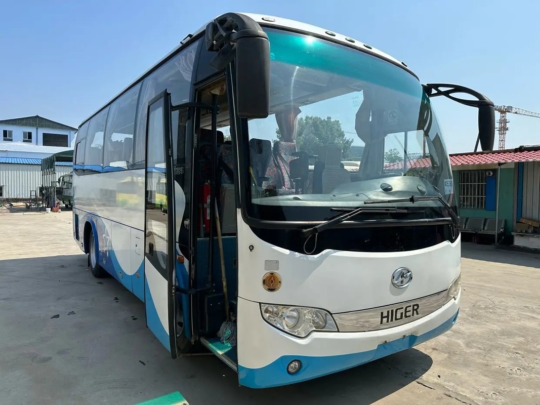 ব্যবহৃত ট্রানজিট বাস ইউচাই ইঞ্জিন এয়ারব্যাগ সাসপেনশন 33 সিট ম্যানুয়াল ট্রান্সমিশন ২য় হ্যান্ড হাইগার KLQ6796 A/C সহ