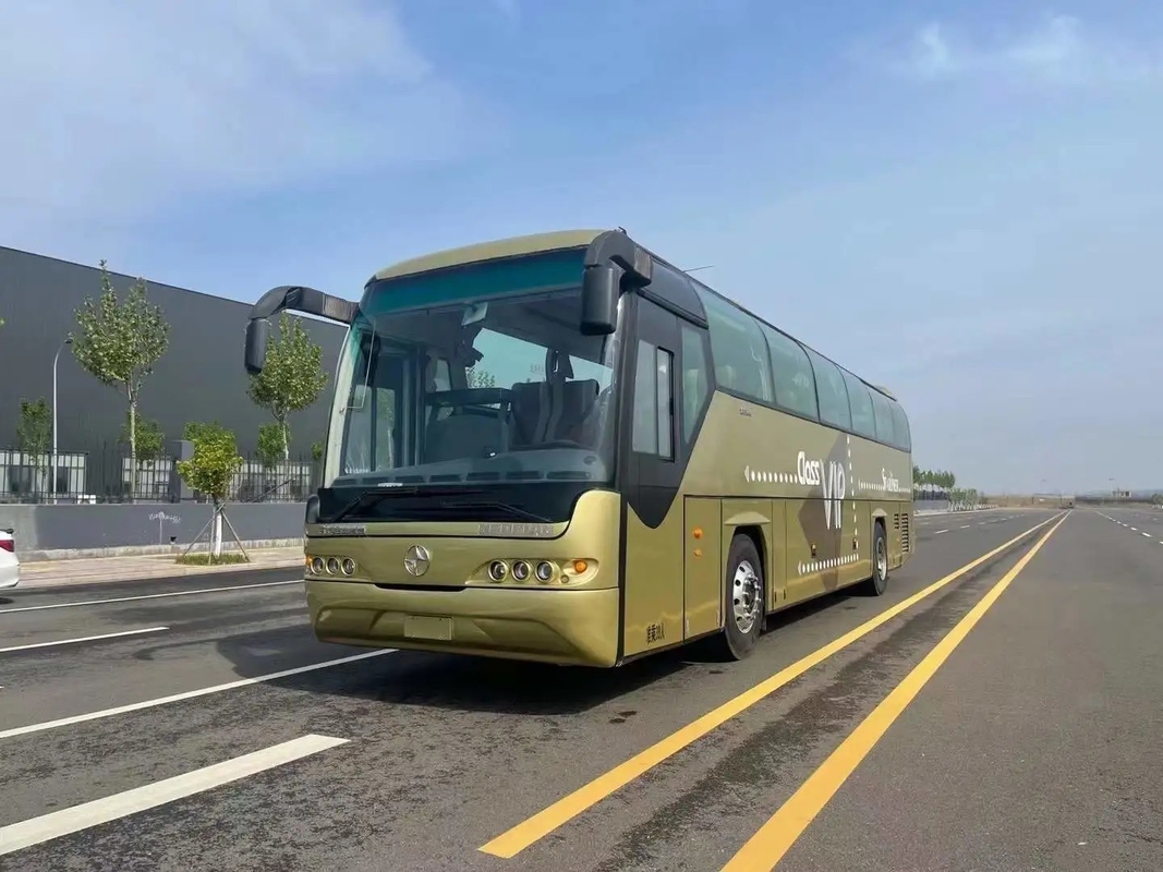 ব্যবহৃত বাণিজ্যিক বাস 39 আসনের উইচাই ইঞ্জিন 336hp গোল্ডেন কালার মিডল প্যাসেঞ্জার ডোর 12 মিটার বেইফাং বাস BFC6120