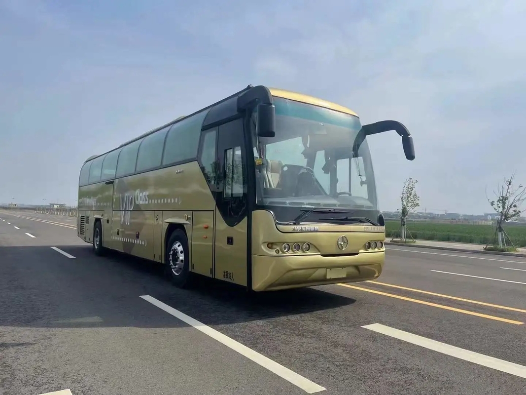 ব্যবহৃত বাণিজ্যিক বাস 39 আসনের উইচাই ইঞ্জিন 336hp গোল্ডেন কালার মিডল প্যাসেঞ্জার ডোর 12 মিটার বেইফাং বাস BFC6120