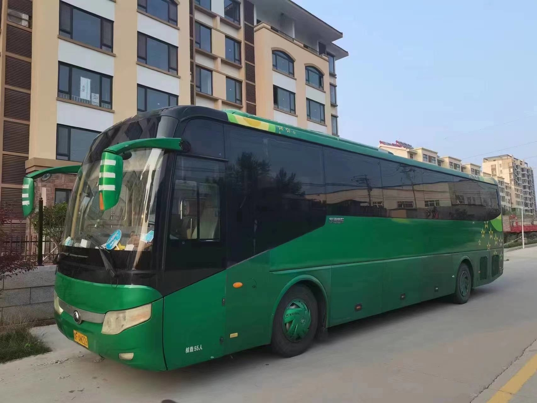 দীর্ঘ দূরত্বের বাস 55 আসনের বিলাসবহুল কোচ সবুজ রঙ 2017 বছরের ম্যানুয়াল ট্রান্সমিশন সেকেন্ড হ্যান্ড ইউটং বাস ZK6127