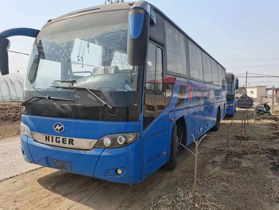 ব্যবহৃত ডিজেল বাস নীল রং 59 আসন ইউচাই ইঞ্জিন 280hp 2+3 আসন লেআউট 2য় হ্যান্ড ড্রাইভ হাইগার বাস KLQ6115