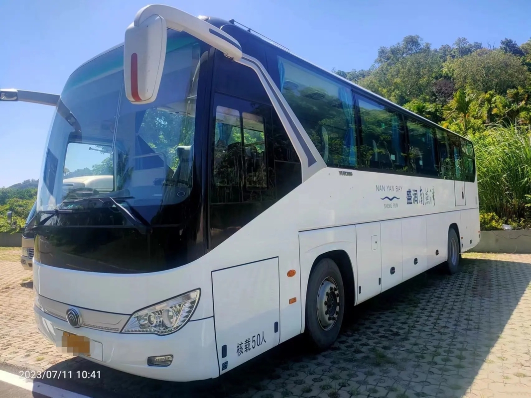ব্যবহৃত যাত্রীবাহী কোচ লিফ স্প্রিং 50 আসনের ডাবল দরজা বিরল ইঞ্জিন বাম হাতের ড্রাইভ ২য় হ্যান্ড ইউটং বাস ZK6119