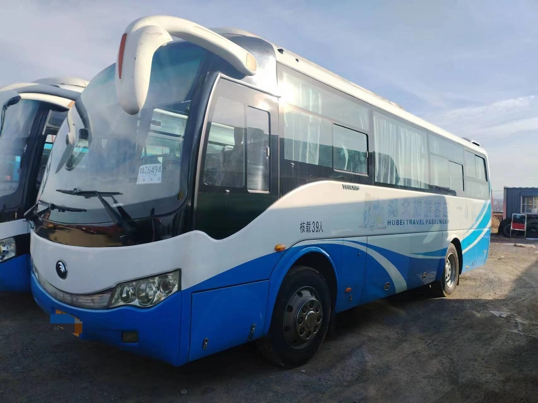 ইয়ংটং ৩৯ আসন ব্যবহৃত শাটল বাস ZK6879 পাতার বসন্ত একক দরজা ভাল এ / সি