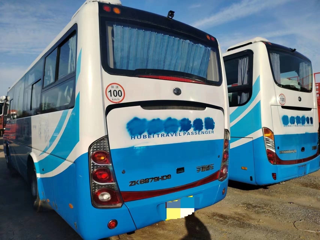 ইয়ংটং ৩৯ আসন ব্যবহৃত শাটল বাস ZK6879 পাতার বসন্ত একক দরজা ভাল এ / সি