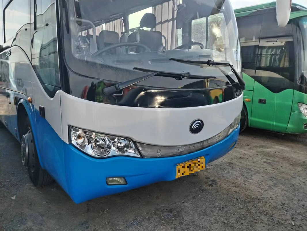 ইয়ংটং ৩৯ আসন ব্যবহৃত শাটল বাস ZK6879 পাতার বসন্ত একক দরজা ভাল এ / সি