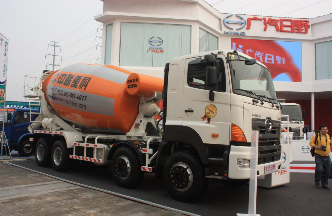 ট্রাক কংক্রিট মিশুক 350hp জুমলিয়ন ট্যাঙ্কার 8 * 4 হিনো মিশ্রণ ইউরো 3 আফ্রিকায় ব্যবহার