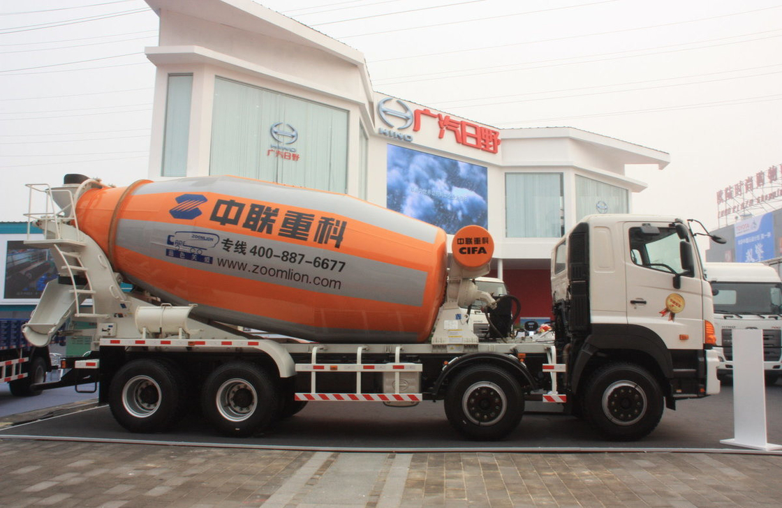 ট্রাক কংক্রিট মিশুক 350hp জুমলিয়ন ট্যাঙ্কার 8 * 4 হিনো মিশ্রণ ইউরো 3 আফ্রিকায় ব্যবহার