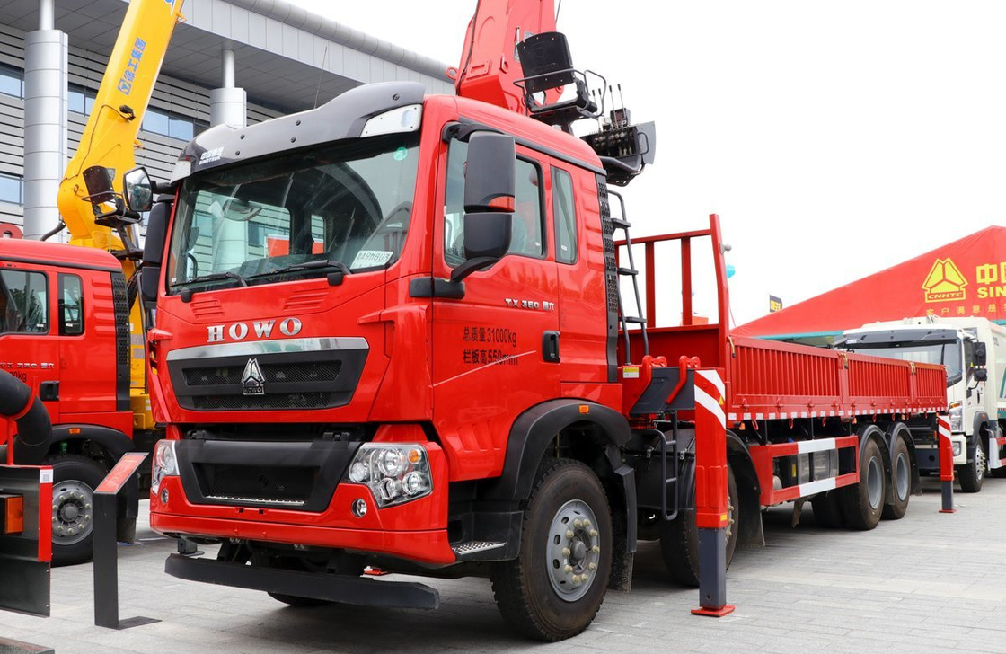 8x4 ট্রাক ক্রেন মাউন্ট করা চীনা ব্র্যান্ড হুও 350hp ওয়েচাই ইঞ্জিন এক্সসিএমজি আর্ম শক্তিশালী শক্তি