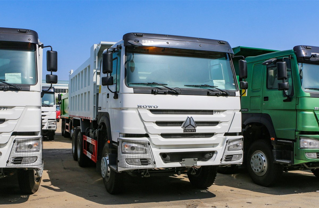 সিনো ট্রাক ব্যবহৃত 6 × 4 ডাম্প ট্রাক হাও 371hp ইউরো 3 আফ্রিকায় ব্যবহার 6.8 মিটার দীর্ঘ বাক্স