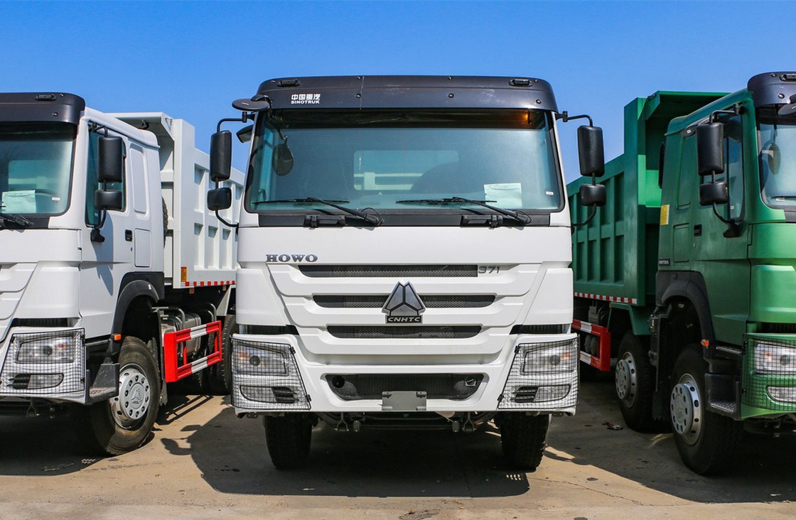 সিনো ট্রাক ব্যবহৃত 6 × 4 ডাম্প ট্রাক হাও 371hp ইউরো 3 আফ্রিকায় ব্যবহার 6.8 মিটার দীর্ঘ বাক্স