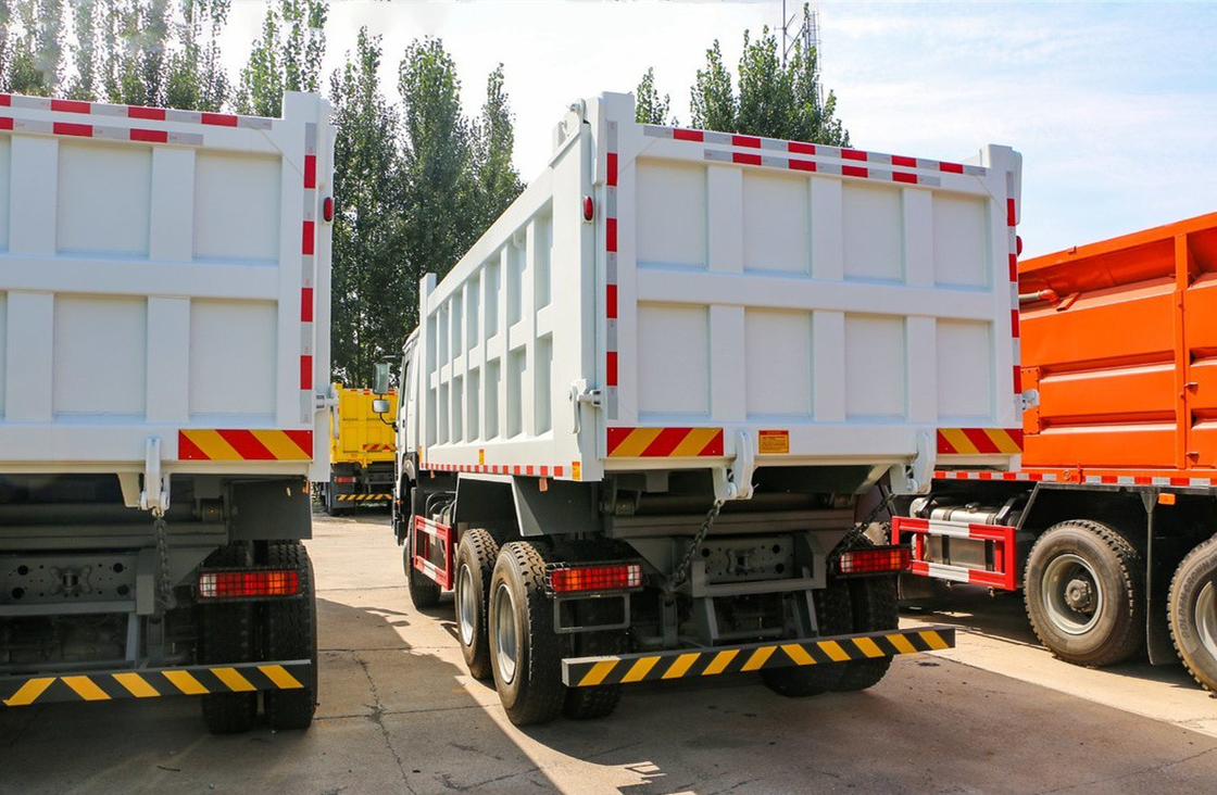 সিনো ট্রাক ব্যবহৃত 6 × 4 ডাম্প ট্রাক হাও 371hp ইউরো 3 আফ্রিকায় ব্যবহার 6.8 মিটার দীর্ঘ বাক্স