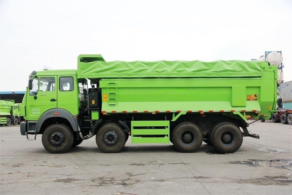 বেইবেন ভারী ডাম্প ট্রাক 336HP 8X4 6.4m নতুন পরিবেশ বান্ধব টারপোলিন শীর্ষ কভার
