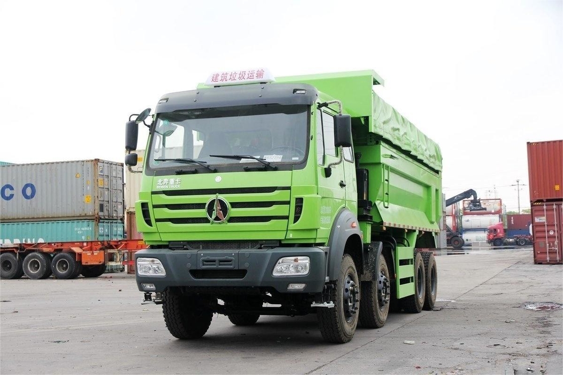 বেইবেন ভারী ডাম্প ট্রাক 336HP 8X4 6.4m নতুন পরিবেশ বান্ধব টারপোলিন শীর্ষ কভার