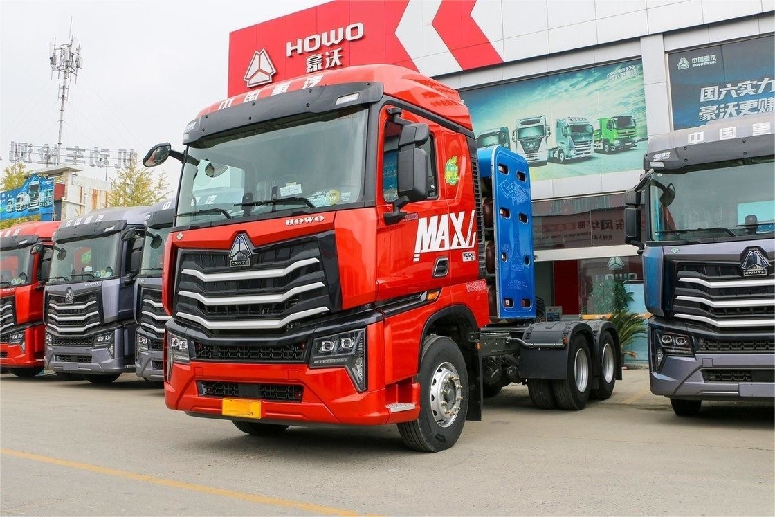460hp HOWO ভারী ট্রাক 6X4 সিএনজি রিয়ার ডাবল এক্সেল রিয়ার আট চাকা ট্র্যাক্টর জাতীয় VI