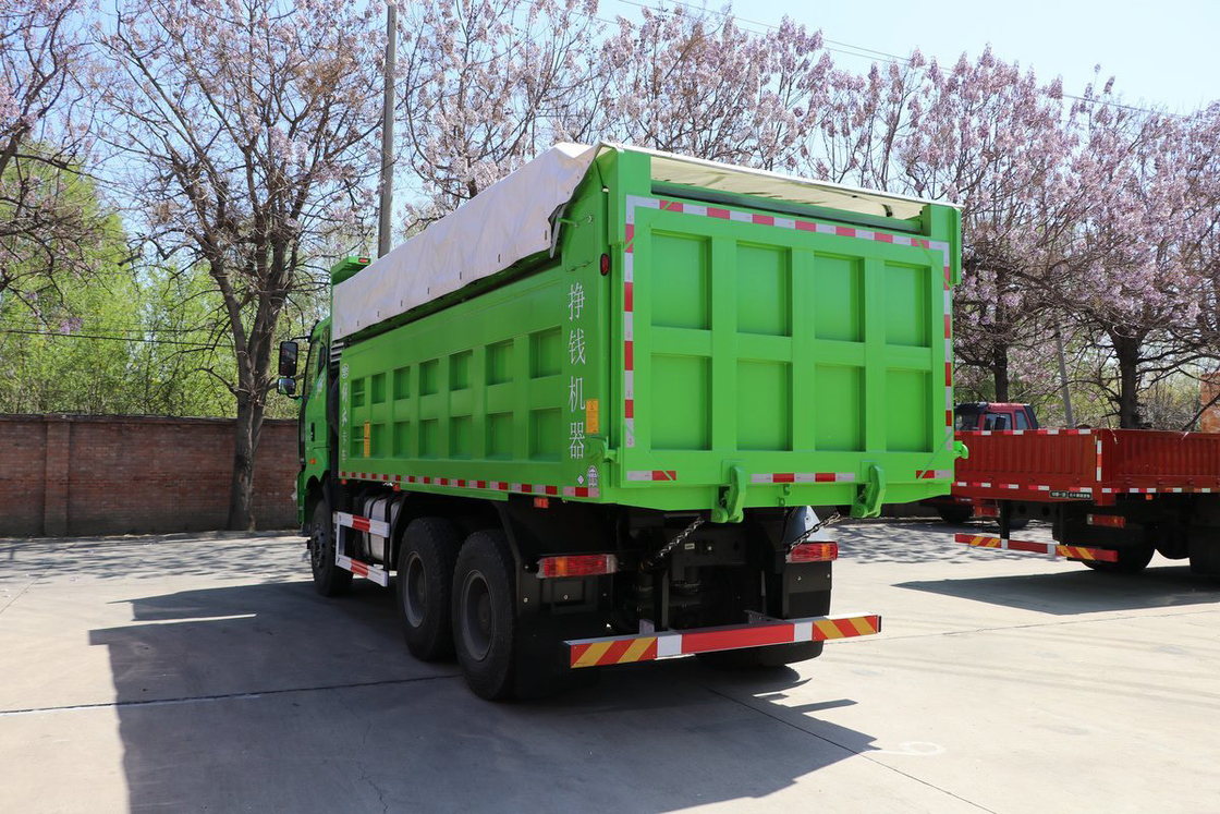 FAW CA3250 এয়ারব্যাগ শক শোষণকারী আসন ভারী ট্রাক 420HP ফ্ল্যাট-টপ ক্যাবিন 6X4 5.8m জিফ্যাং ডাম্প ট্রাক