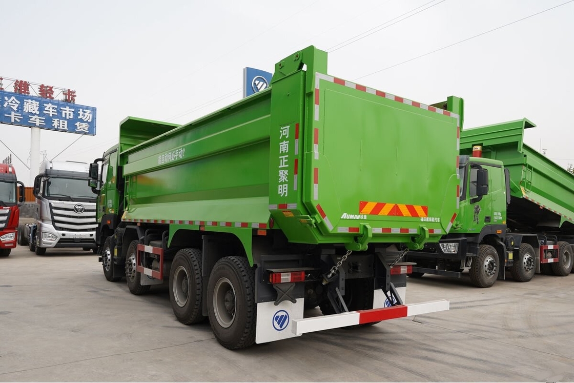 ব্যবহৃত ডাম্পার ট্রাক Foton Ouman Gtl 490hp 8 * 4 ড্রাইভ মোড স্বয়ংক্রিয় ট্রান্সমিশন বালির পরিবহন