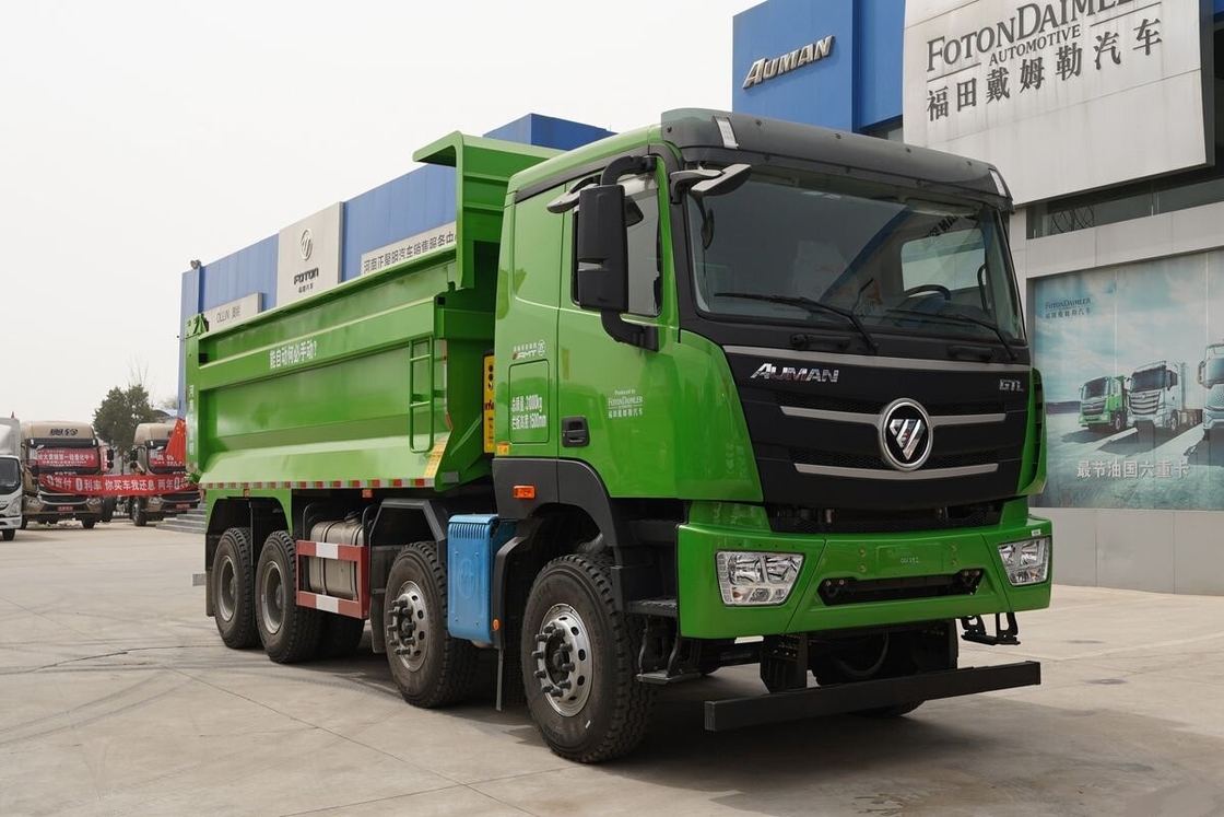 ব্যবহৃত ডাম্পার ট্রাক Foton Ouman Gtl 490hp 8 * 4 ড্রাইভ মোড স্বয়ংক্রিয় ট্রান্সমিশন বালির পরিবহন