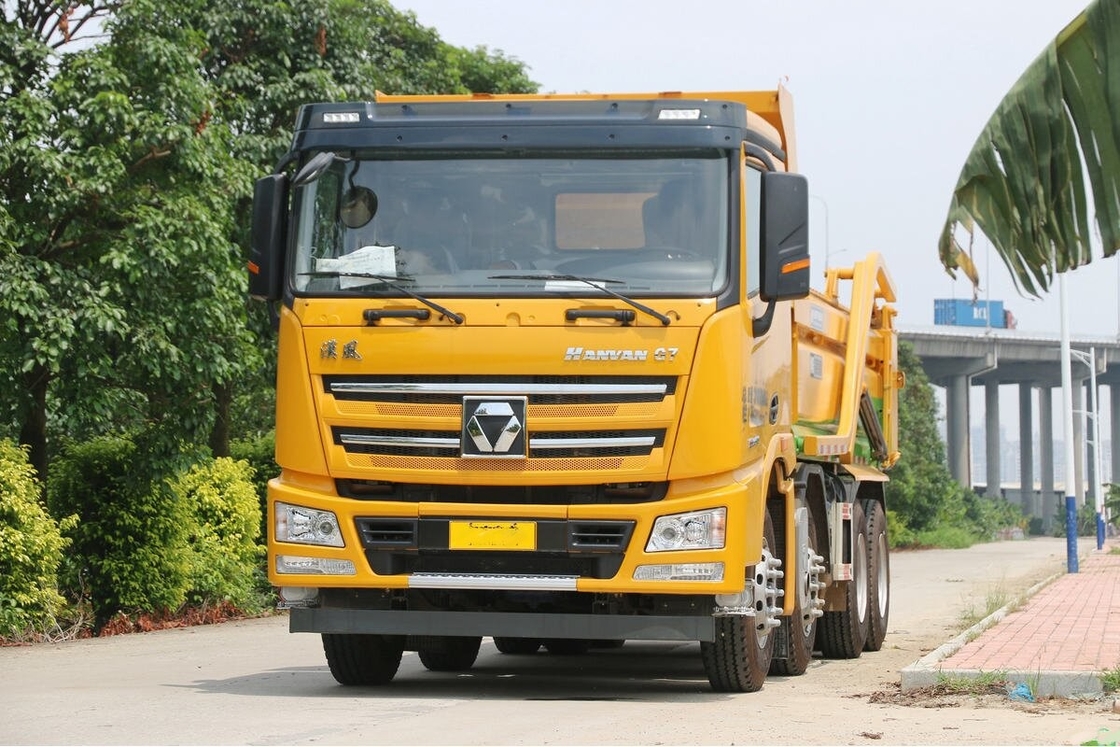 ব্যবহৃত ট্যাপার ট্রাক 400hp এক্সসিএমজি জি 7 8 * 4 ড্রাইভ মোড নির্মাণ উপাদান পরিবহন ট্যাপার