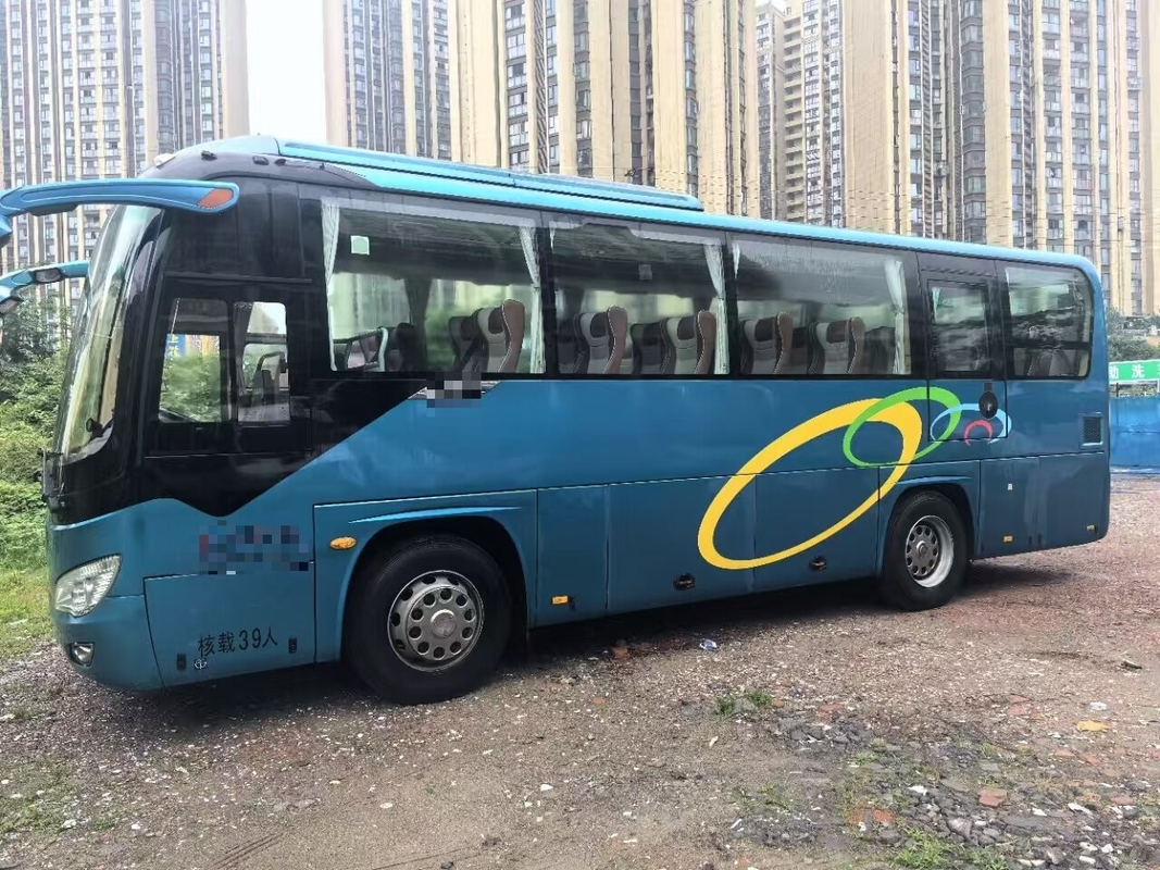 বিলাসবহুল ব্যবহৃত কোচ K6906 নীল এ/সি ডিজেল ইঞ্জিন পাতা 39 আসন স্প্রিং সাসপেনশন দীর্ঘ দূরত্ব