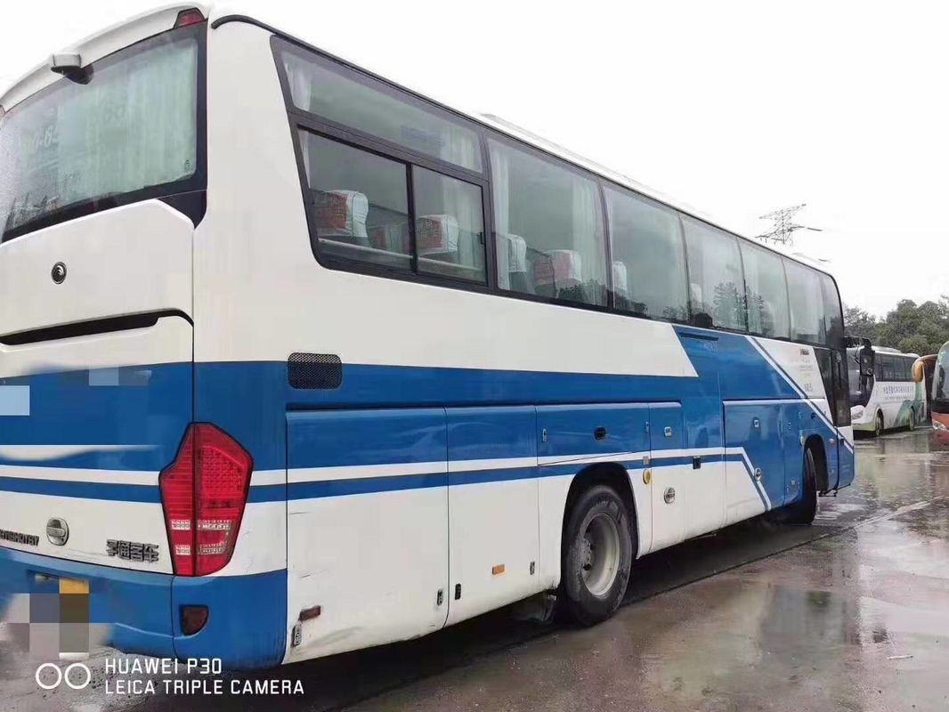 ডিজেল এলএইচডি ইউটং ব্যবহৃত কোস্টার বাস 55 আসন বাস নীল হোয়াইট 2014 বছর ZK6118
