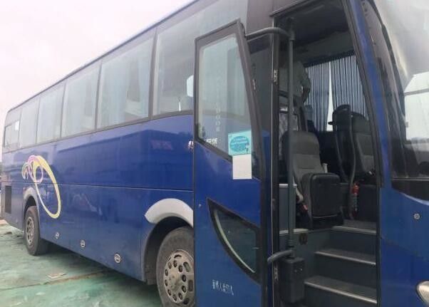 সানলং ব্র্যান্ড নীল রঙ ব্যবহৃত কোচ বাস 51 আসন ভাল শর্ত 3600 মিমি বাস হাইট