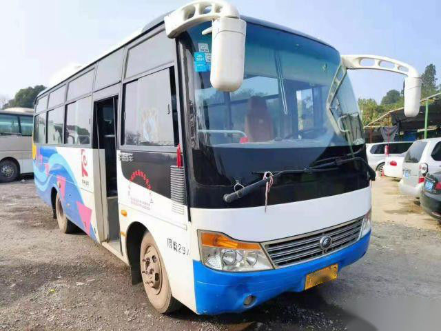ISO Yutong ZK6752D 29 আসনের LHD ব্যবহৃত যাত্রীবাহী বাস ইস্পাত চেসিস একক দরজা