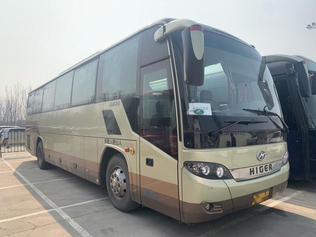 LHD রিয়ার ইঞ্জিন হাইগার ব্র্যান্ড মডেল KLQ6115 যাত্রীবাহী বাস স্টিল চেসিস ব্যবহৃত কোচ বাস 53 আসন
