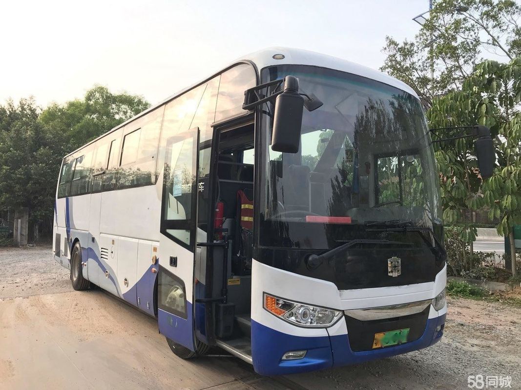 তেল-বৈদ্যুতিক হাইব্রিড বৈদ্যুতিক যানবাহন ডাব্লুপি ইঞ্জিন 155kw ডাবল দরজা চামড়ার আসন ব্যবহৃত কোচ বাস ঝংটং LCK6101 47 সিস