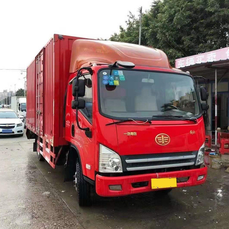 ব্যবহৃত FAW ভ্যান কার্গো ট্রাক 140HP 5.2M বড় ক্ষমতা 4x2 সেকেন্ড হ্যান্ড 2018 বছর