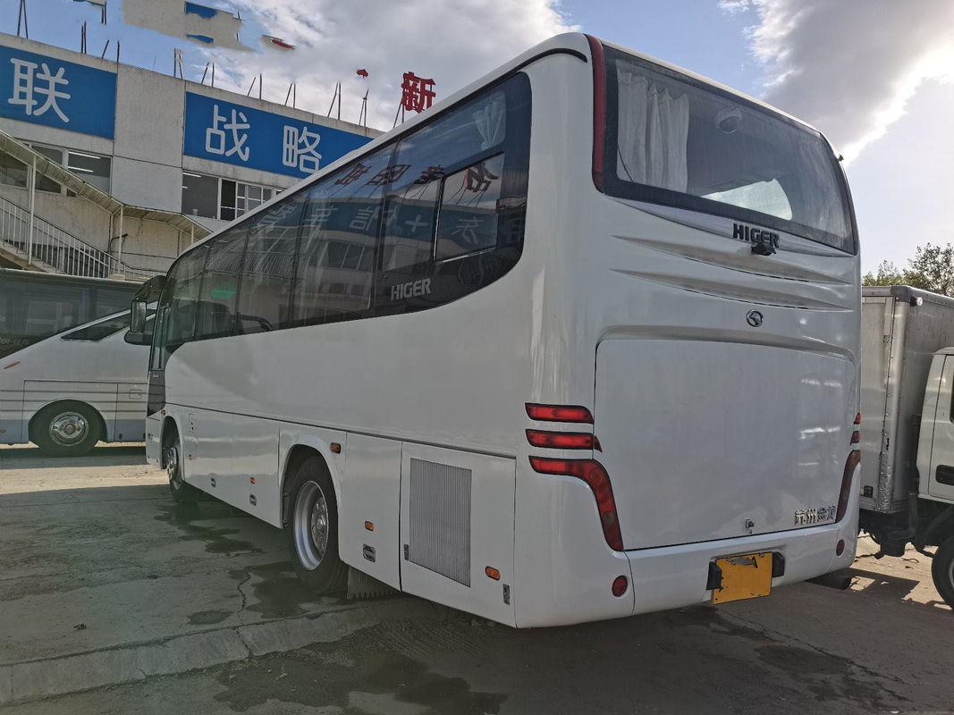 ব্যবহৃত হাইগার বাস KLQ6856 37 আসন ইস্পাত চ্যাসিস রিয়ার ইউচাই ইঞ্জিন বাম হাত এসি সহ ভাল অবস্থা ড্রাইভ করুন