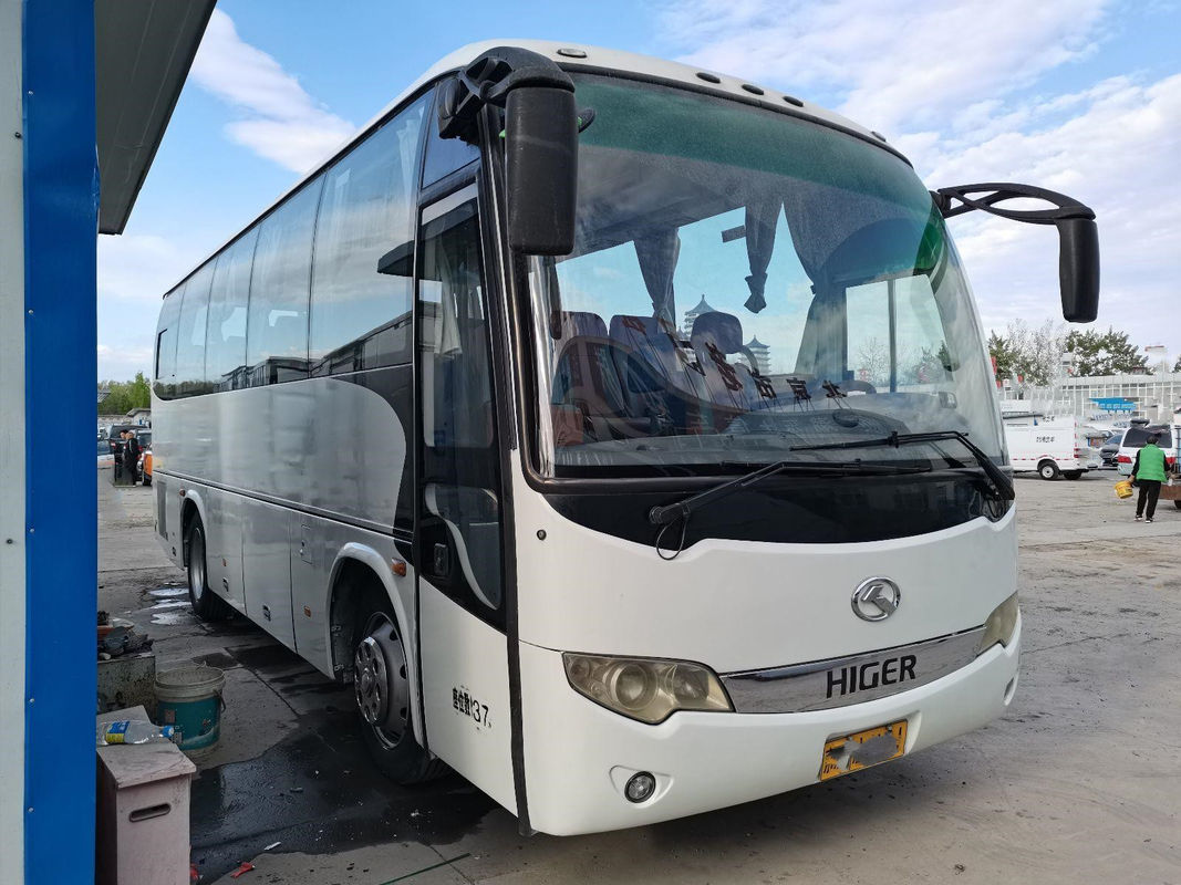 ব্যবহৃত হাইগার বাস KLQ6856 37 আসন ইস্পাত চ্যাসিস রিয়ার ইউচাই ইঞ্জিন বাম হাত এসি সহ ভাল অবস্থা ড্রাইভ করুন