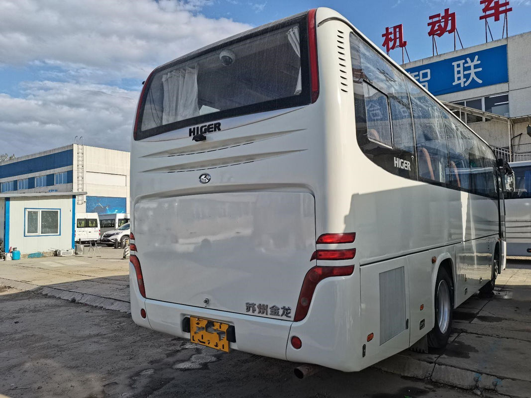 ব্যবহৃত হাইগার বাস KLQ6856 37 আসন ইস্পাত চ্যাসিস রিয়ার ইউচাই ইঞ্জিন বাম হাত এসি সহ ভাল অবস্থা ড্রাইভ করুন