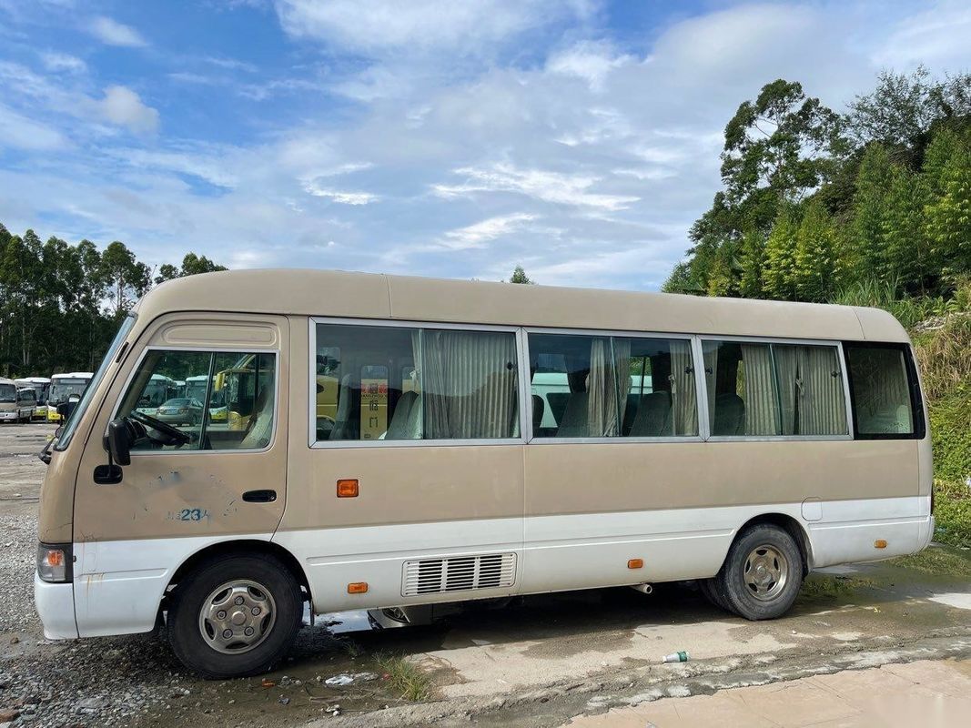 টয়োটা ব্র্যান্ড ব্যবহৃত কোস্টার বাস 23-30 সিট 3RZ টয়োটা ইঞ্জিন পেট্রল ব্যবহৃত মিনি বাস বাম স্টিয়ারিং