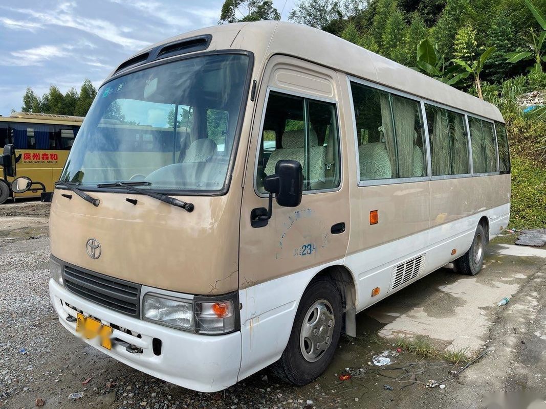 টয়োটা ব্র্যান্ড ব্যবহৃত কোস্টার বাস 23-30 সিট 3RZ টয়োটা ইঞ্জিন পেট্রল ব্যবহৃত মিনি বাস বাম স্টিয়ারিং