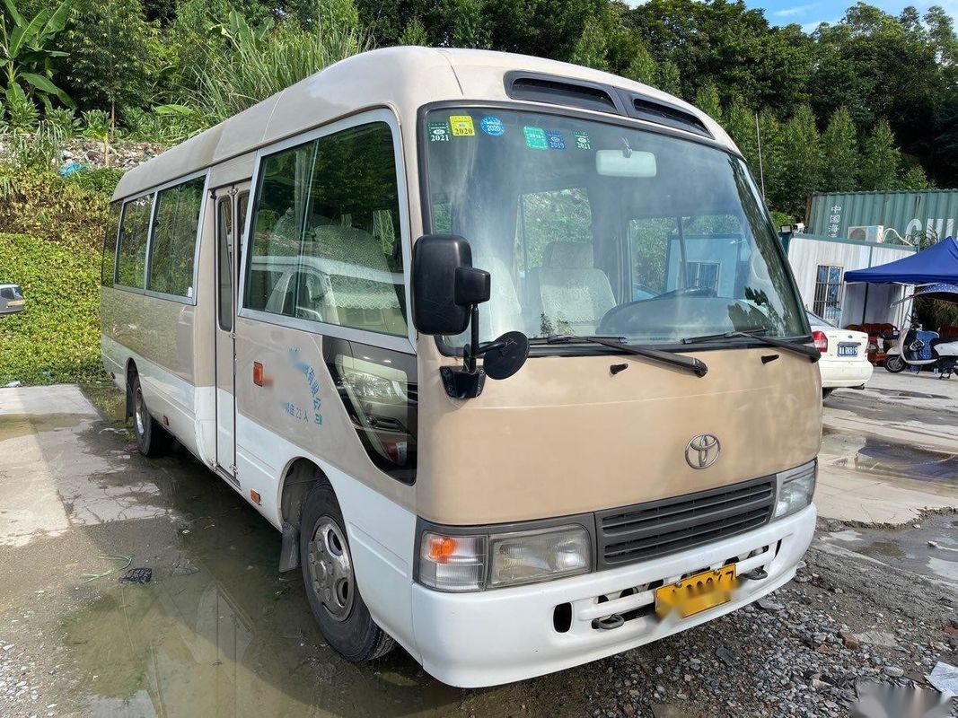 টয়োটা ব্র্যান্ড ব্যবহৃত কোস্টার বাস 23-30 সিট 3RZ টয়োটা ইঞ্জিন পেট্রল ব্যবহৃত মিনি বাস বাম স্টিয়ারিং